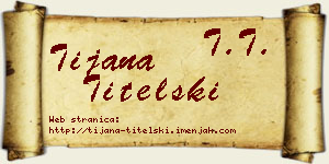Tijana Titelski vizit kartica